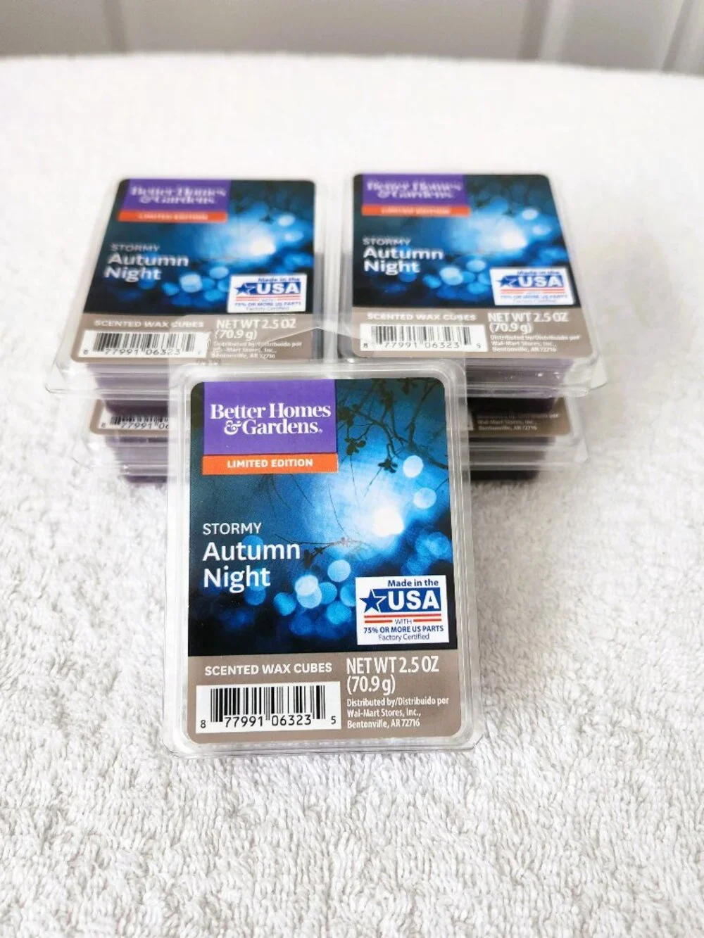 Better Homes & Gardens Stormy Autumn Night Wax Melts Cubes Limited Ed. Lot of 5